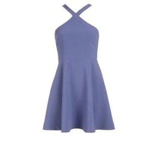 Likely Revolve Dress 10 Ashland Periwinkle Halter Fit and Flare Solid Mini